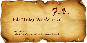 Füleky Valéria névjegykártya